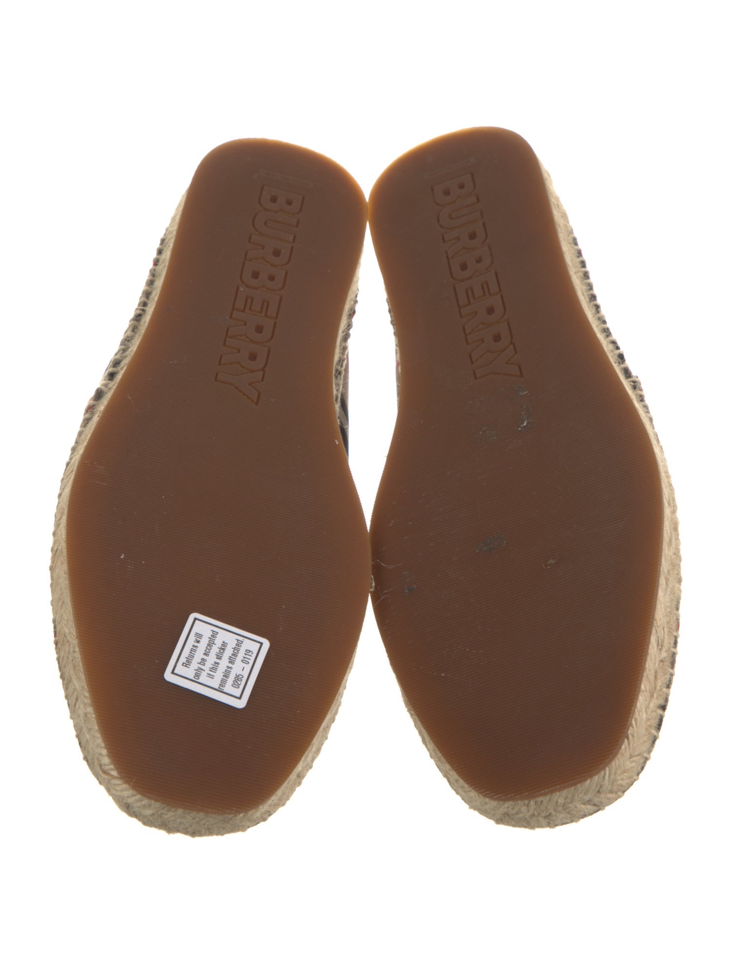 Burberry Nova Check Pattern Canvas Espadrilles